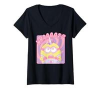Femme Minions Spiral Whaaaat? T-Shirt avec Col en V