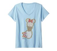 Femme Minnie Mouse Ice Cream T-Shirt avec Col en V