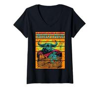 Femme Minotaure Labyrinthe Combat Guerrier Bête Antique T-Shirt avec Col en V