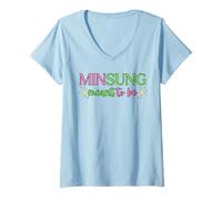 Femme Minsung est destiné à rester envie de si mauvais Jisung Leeknow Love T-Shirt avec Col en V