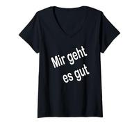 Femme Mir geht ES Gut T-Shirt avec Col en V