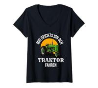 Femme Mir Reichts Ich Geh Traktor Fahren Geschenk Landwirtschafts T-Shirt avec Col en V