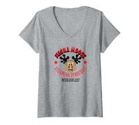 Femme Misha Moose Mishaoblast Propagande rétro soviétique drôle T-Shirt avec Col en V