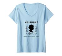 Femme Miss Marple Sharp comme Aiguille à Tricoter T-Shirt avec Col en V