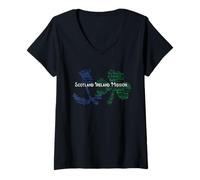 Femme Mission de l'Écosse et de l'Irlande T-Shirt avec Col en V