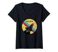 Femme Mission de Navette Spatiale NASA Artemis II NASA T-Shirt avec Col en V