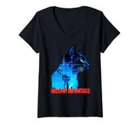 Femme Mission Impawsible. Citation Amusante de Chat pour Les Amoureux des Chatons T-Shirt avec Col en V