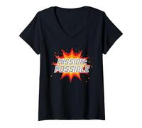 Femme Mission Possible Enseignant motivant pour école T-Shirt avec Col en V