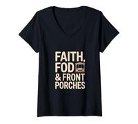 Femme Mississippi Heritage « Faith, FOD & Porches » T-Shirt avec Col en V