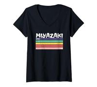 Femme Miyazaki, Kyushu, ville rétro japonaise, esthétique, amateurs du Japon T-Shirt avec Col en V