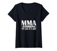 Femme MMA Certains l'appellent Violence Nous disons Que C'est de l'art T-Shirt avec Col en V
