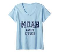 Femme Moab Utah Vintage Pride T-Shirt avec Col en V