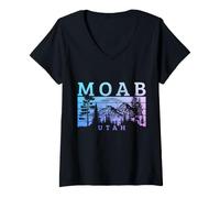 Femme Moab Utah Vintage Pride T-Shirt avec Col en V