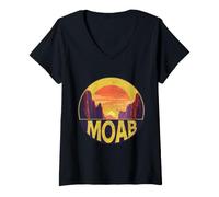 Femme Moab Utah Vintage Pride T-Shirt avec Col en V