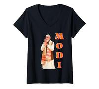 Femme Mod T-Shirt avec Col en V