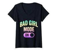 Femme Mode Bad Girl sur Baddie Girls Night Out T-Shirt avec Col en V