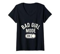 Femme Mode Bad Girl sur Baddie Girls Night Out T-Shirt avec Col en V