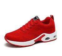 Femme Mode Baskets Fitness Gym Athlétique Multisports Outdoor Chaussures de Sports Course Air Sneakers Rouge 38 EU