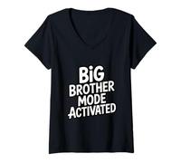 Femme Mode Big Brother Activé par Un Nouveau frère ou Une sœur révélant la Grossesse T-Shirt avec Col en V