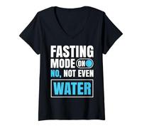Femme Mode de jeûne allumé Pas même Pas d'eau Ramadan Mubarak Eid Fitr T-Shirt avec Col en V