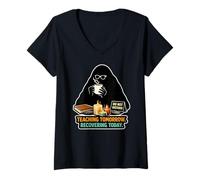 Femme Mode de récupération de l'enseignant T-Shirt avec Col en V