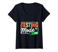 Femme Mode de Test sur Examen rétro, appréciation des Enseignants T-Shirt avec Col en V