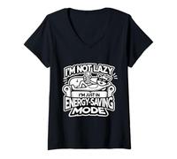 Femme Mode d'économie d'énergie Amusant, Motif Raton Laveur T-Shirt avec Col en V