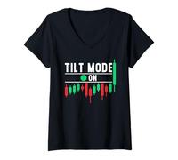 Femme Mode d'inclinaison activé - Émotions de Trading Amusantes pour Les commerçants T-Shirt avec Col en V