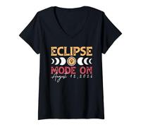 Femme Mode Eclipse Le 12 août 2026 Événement Solaire T-Shirt avec Col en V