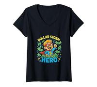 Femme Mode énergétique de Dollar Storm Hero T-Shirt avec Col en V