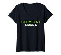 Femme Mode géométrique activé - Mathématiques et Sciences drôles pour Enseignants T-Shirt avec Col en V