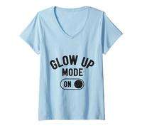 Femme Mode Glow Up sur Funny Baddie Girls Trips Bestie T-Shirt avec Col en V