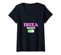 Femme Mode Ibiza activé T-Shirt avec Col en V