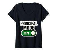 Femme Mode Principal sur Bouton pour la du Nouvel an Scolaire T-Shirt avec Col en V