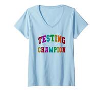 Femme Mode Professeur de Jour d'essai Mignon Champion d'essai sur l'histoire T-Shirt avec Col en V