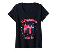 Femme Mode Sisterhood activé - Design avec cœurs, pour sœurs, Femmes T-Shirt avec Col en V