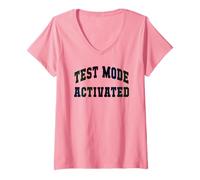 Femme Mode Test Scolaire activé Jour de Test Enseignant Histoire Heureuse T-Shirt avec Col en V