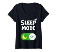 Femme Mode Veille sur Une Sieste Amusante T-Shirt avec Col en V