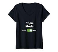 Femme Mode Yoga sur Wellness Fitness Relaxation Zen T-Shirt avec Col en V