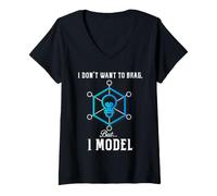 Femme Modélisation statistique Humour Data Scientist I Model T-Shirt avec Col en V