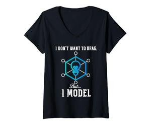 Femme Modélisation statistique Humour Data Scientist I Model T-Shirt avec Col en V
