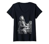 Femme Modeste Modeste Moussorgski Composser Pianiste T-Shirt avec Col en V