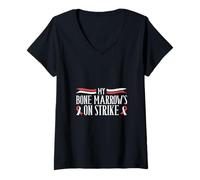 Femme Moelle osseuse en grève - Anémie Humour T-Shirt avec Col en V