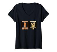Femme Moi en Tant Que Batteur Joueur de Tambour Jeu de Tambour T-Shirt avec Col en V