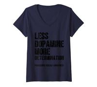 Femme Moins de Dopamine Plus de détermination de la maladie de Parkinson T-Shirt avec Col en V