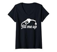 Femme Mois de la fierté LGBT gay | Fill Me Up Funny Gay Innuendo Pride T-Shirt avec Col en V