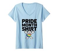 Femme Mois de la fierté - Mascotte Arc-en-Ciel - Défilé LGBTQ Queer T-Shirt avec Col en V