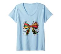 Femme Mois de l'histoire des Noirs - Motif Fierté juin T-Shirt avec Col en V
