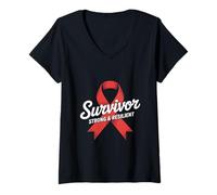 Femme Mois de Sensibilisation à la septicémie septicémie Septembre Rouge T-Shirt avec Col en V