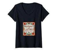 Femme Mois du Patrimoine hispanique et Latino T-Shirt avec Col en V
